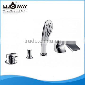 4Pcs Whirlpool Massage Bathtub Brass Comtemporary Style Thermostatic Bath Faucet