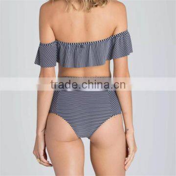 Private Label Sexy Swimwear With Flounces Of Mature Women High Waist Bikini Swimwear 2016 photo-2