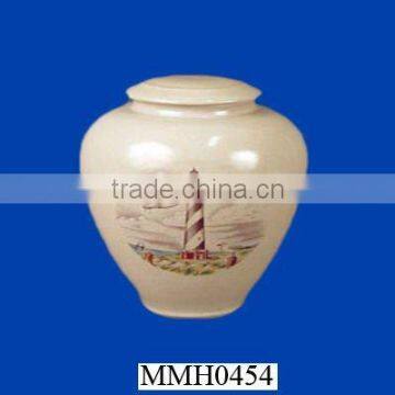 Decorative porcelain funeral urn coffin urn