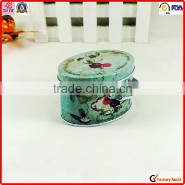 China manufacture sell oval customed colored magic tin box