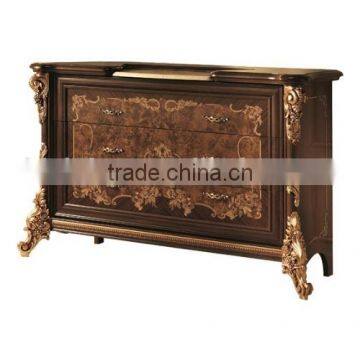European Classic Wooden Hand Carved Gold Plated Bedroom Furniture/Italian Luxury Home Furniture Set(MOQ=1 SET) photo-2