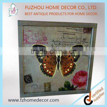 2016 new style anqitue LED lighted wooden picture frame with inductive switch