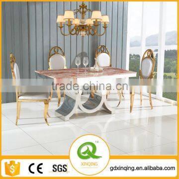 Simple Marble Latest Design of Stainless Steel Dining Table Dining Room Furniture Dining Table photo-3