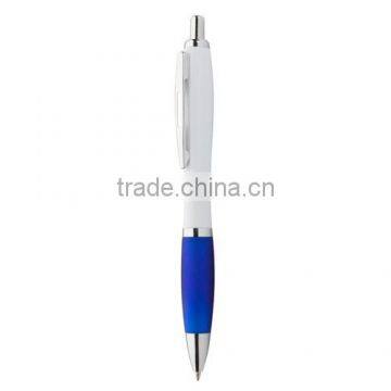 Popular White Promotional Pen With Coloured Rubber Grip Ans Shiny Chrome Parts photo-4