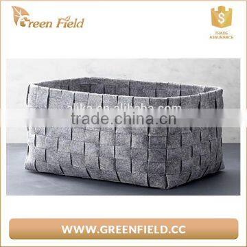 Durable Handles Woven Wool Design Thick Weave Felt Storage Containers photo-3