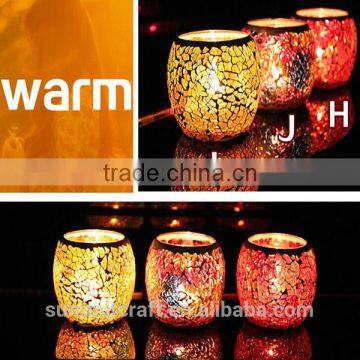 Modern Mini Colourful Glass Mosaic Candle Jar photo-2