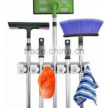 Mop Broom Holder Broom Organizer Key Rack Towel Hooks 5 Non-slip With 6 Hooks Wall Closet Mounted Organizer Brooms Mops Rakes Ga photo-6