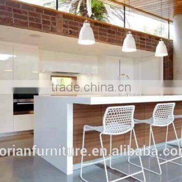 Modern Design PMMA Solid Surface +solid Wood Built Kitchen Center Bar Table photo-3