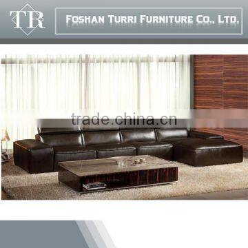 Italian Comfortable Brown Color Corner leather sofa