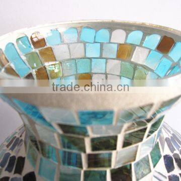 Color Scalloped Shape Mosaic Handmade Rustic Vase Single Types of Flower Vase