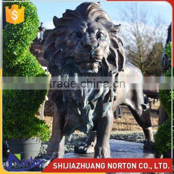 Antique outdoor decor large casting bronze lion garden sculpture NTBA-L312A