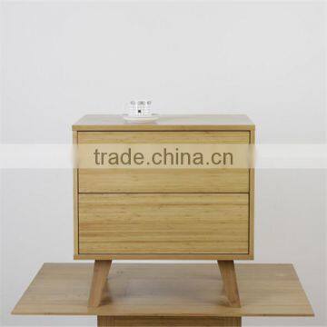 Small Bamboo Material Living Room Storage Cabinet With Two Drawer photo-2