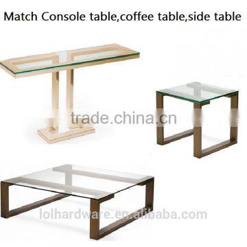 Polished Stainless Steel With Glass Top Side Table photo-4