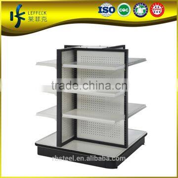 Popular Efficient use space 4 sides supermarket metal shelf