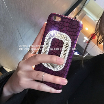 Imitation PU Leather Hard Cell Phone Cover Case Shell Diamond Mobile Phone Cases for IPhone7/7Plus/6/6s/6plus/6splus photo-3