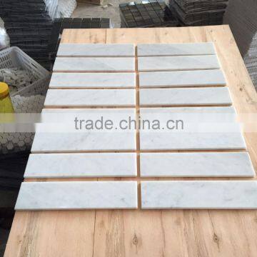 Subway Mosaic Tiles Bianco Carrara Mosaic Tile Carrara Marble Mosaic photo-2
