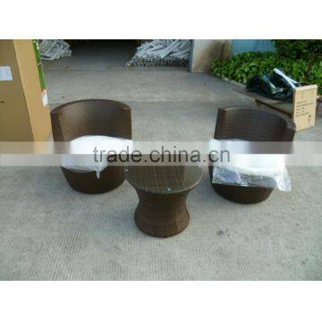 Wicker Rattan Stackable Patio Bullet Garden Coffee Set photo-3