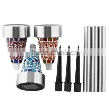 G0023 Beautiful Mosaic Solar Powered LED Garden Light Fiesta Lawn Path Landscape photo-4