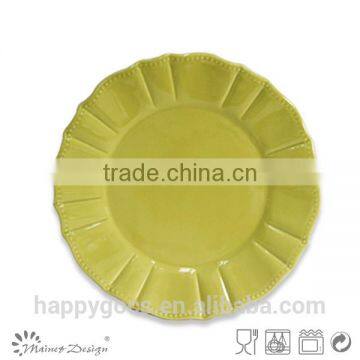Embossed Solid Color Ceramic Salad Plate photo-5