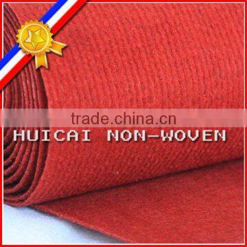 100% polyester anti-crease and tear resistance non-woven green exhibition carpet