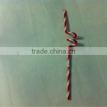 striped plastic drinking straw