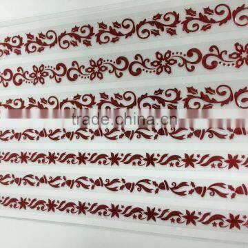 Festival Mood Epoxy Ribbon Sticker, X'mas Season Foil Sticker, Foil Epoxy Ribbon Sticker in Red photo-2