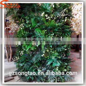 Double Artificial Grass Plant Wall / Plastic Artificial Plant Hang Wall for Art Hall Decor photo-5