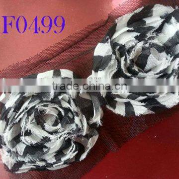 CF0499 Wholesale shabby fabric cotton flower applique trim dresses patterns for garment accessories