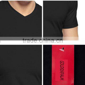 Wholesale Bulk Plain White Black Navy Blue V-Neck Crew Men Blank Custom Embroidery Printing T-Shirt Factory photo-6