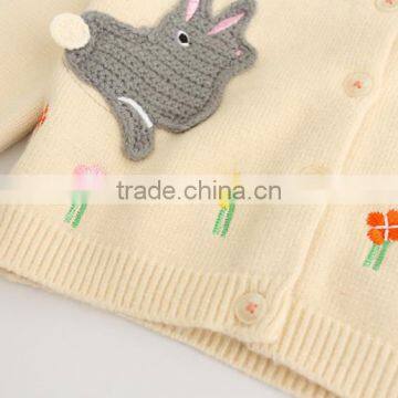 Fine-knit Kids Cardigan Sweater in 100%cotton Bunny Pattern photo-6