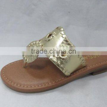 Original alibaba stock girls sandals latest fashion gold slippers