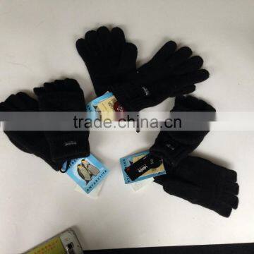 Double layer knitted leather gloves