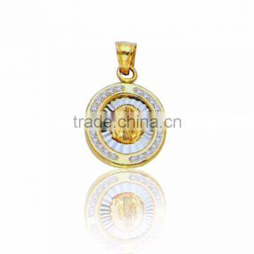 Two Tone Plated religious Mother Mary medallion pendant