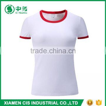 2017 Latest Fashion Summer 100% Cotton Slim Fit Round Neck Women Blank T Shirt photo-3