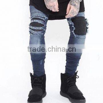 2017 new men jeans biker Skinny jeans slim Biker jeans pants in stock accept small order