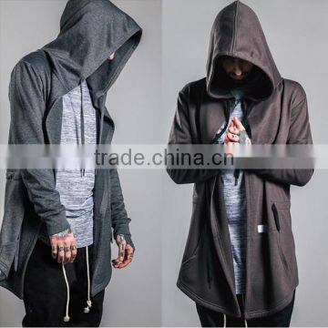 Mes Fashion Oversized Longline Zipper up Hip Hop Hoodie photo-2