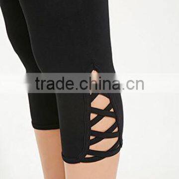 2017 Hot Sale Women Clothing Custom Fashion Blank Cropped Skinny Leggings photo-5