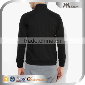 Mens Woven/Knitted Training Jacket Full Zip Tracksuit Plain Black Jacket photo-5