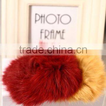 Real Rex Rabbit Fur Elastic Hair Bands Hair Bands Elastic Ties Ponytail Holder Hair Accessories for Women photo-6