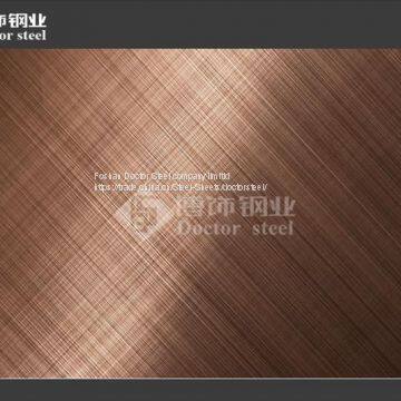 Color Cross Hairline Stainless Steel Sheet,coffee Decorative Stainless Steel Plate photo-2