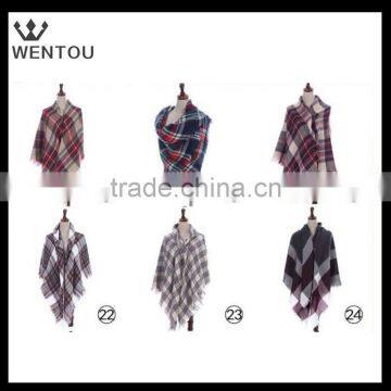 New Design Women's Cashmere Feel Winter Plaid Scarf photo-3