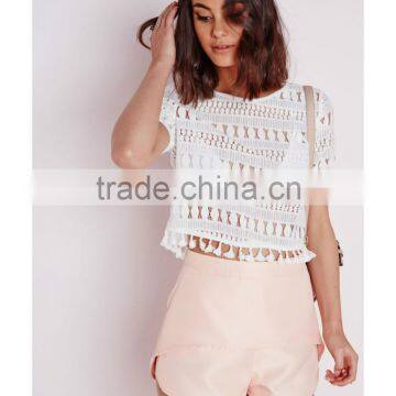 Fashion Elegant Short Sleeve Lace Blouses for Women photo-2