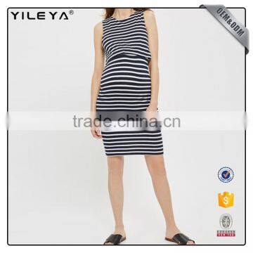 Korean Style Designer Striped & Sleeveless Maternity Clothing Dress Pregnant Women,maternity Dress photo-2
