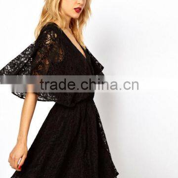 Lace Dress With Cape Back