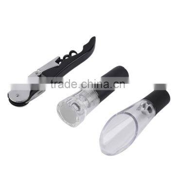 3PCS Wine Vacuum Saver Bottle Stopper Corkscrew Opener Liquor Pourer Tool Set photo-2