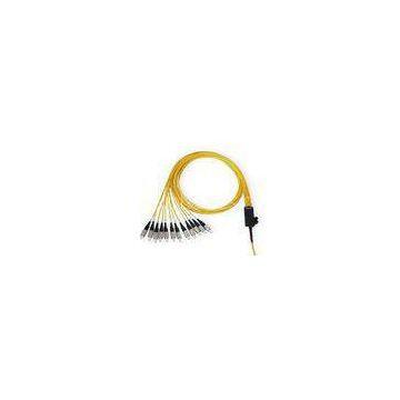 FC / UPC Single-mode 12 Core Flat Ribbon Fiber Optic Patch Cord with 2.0mm Breakout