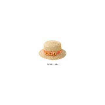 Raffia Childrens Sun Hats / 10cm Brim Straw Braid Sun Hats For Party