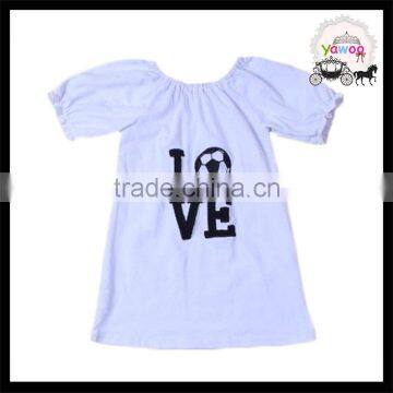 2016 Yawoo Fancy Black Short Sleeve Soccer Embroidery Patterns and Letters Latest Design Girls Top photo-5