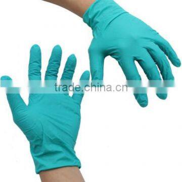 Medical disposable green color non-toxic oilproof powdered latex examination glove