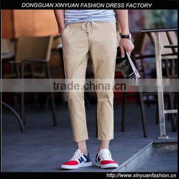 Custom Korean Mens New Style Straight Solid Color Ninth Pants Casual Pants Jeans For Men